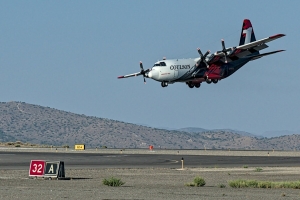 Lockheed Martin C-130 Hercules aerial firefighter operated by Coulson Aviation. (Stead Air Attack Base, Reno, NV, 2021.) BTP01170